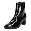 Stiefelette GABOR "Gabor Stiefelette Leder", Damen, Gr. 39, schwarz (schwarz lack), Leder, casual, Schuhe