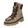 Schnürstiefelette PAUL GREEN "Paul Green Stiefelette Veloursleder", Damen, Gr. 38,5, braun (beige, braun), Veloursleder, casual, Schuhe