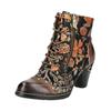 Schnürstiefelette LAURA VITA "LAURA VITA Stiefelette Leder/Textil", Damen, Gr. 38, braun (cafe), Leder, Textil, casual, Schuhe