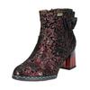 Stiefelette LAURA VITA "LAURA VITA Stiefelette Leder/Textil", Damen, Gr. 37, rot, Leder, Textil, casual, Schuhe