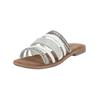 Pantolette LAZAMANI "Lazamani Pantoletten Leder/Textil", Damen, Gr. 37, weiß kombi, Leder, Textil, casual, Schuhe
