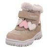 Winterboots SUPERFIT "HUSKY WMS: Mittel", Kinder, Gr. 25, bunt (hellbeige, rosa), Veloursleder, Polyester, casual, Schuhe, Klettstiefel mit wasserdichtem GORE TEX, Größenschablone zum Download