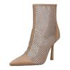 High-Heel-Stiefelette STEVE MADDEN "STEVE MADDEN Stiefelette Leder/Mesh", Damen, Gr. 39, braun (tan), Leder, Textil, casual, Schuhe