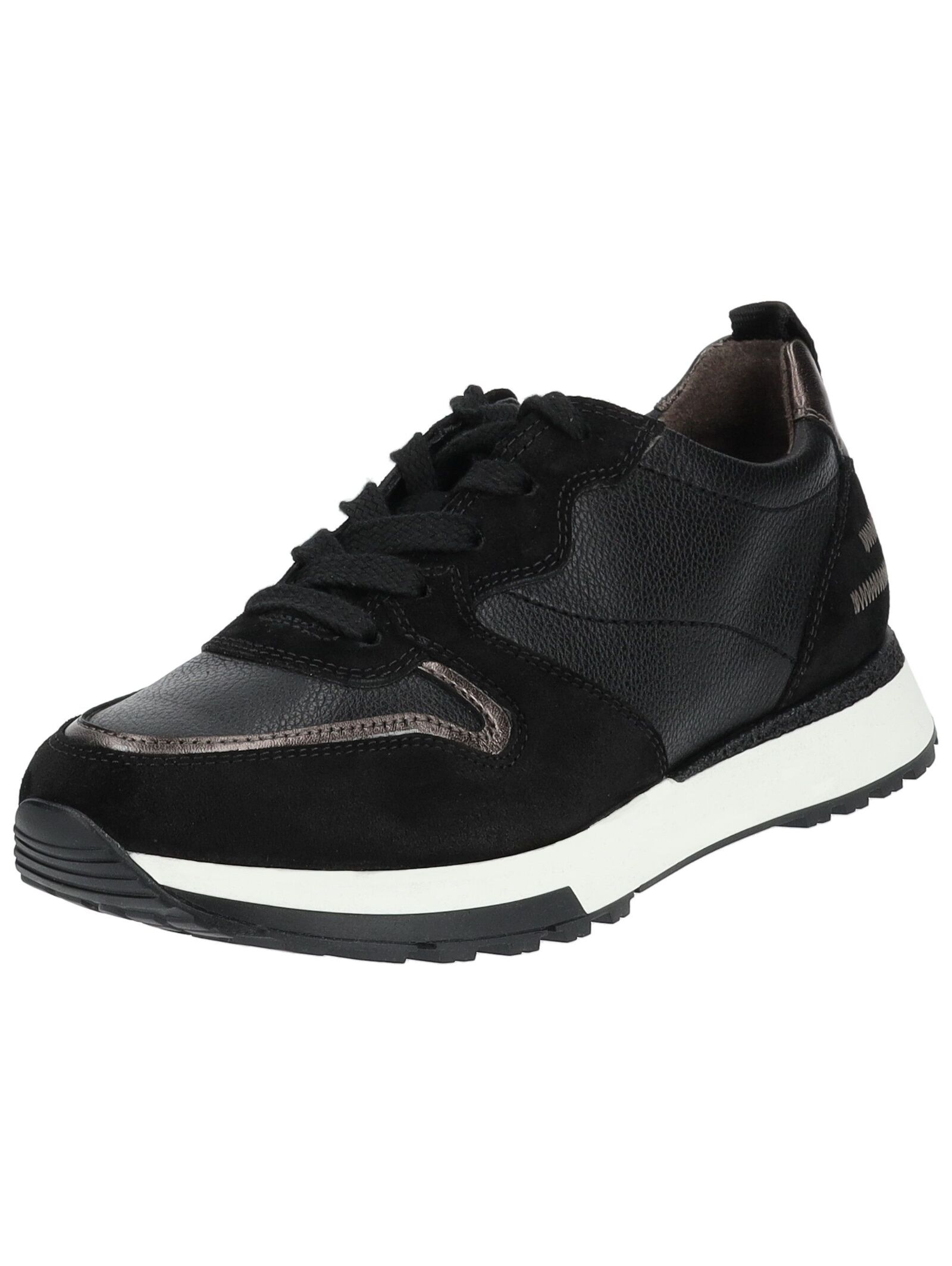 Sneaker PAUL GREEN "Paul Green Sneaker Leder", Damen, Gr. 40,5, schwarz (schwarz kombi), Leder, Schuhe Sneaker