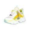 Sneaker BUFFALO "Buffalo Sneaker Lederimitat", Damen, Gr. 41, gelb (weiß, gelb), Lederimitat, casual, Schuhe
