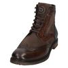 Schnürboots BUGATTI, Herren, Gr. 41, braun, Leder, Basic, Schuhe, Stiefel, Anzugschuh, Boots mit eleganter Flügelkappe