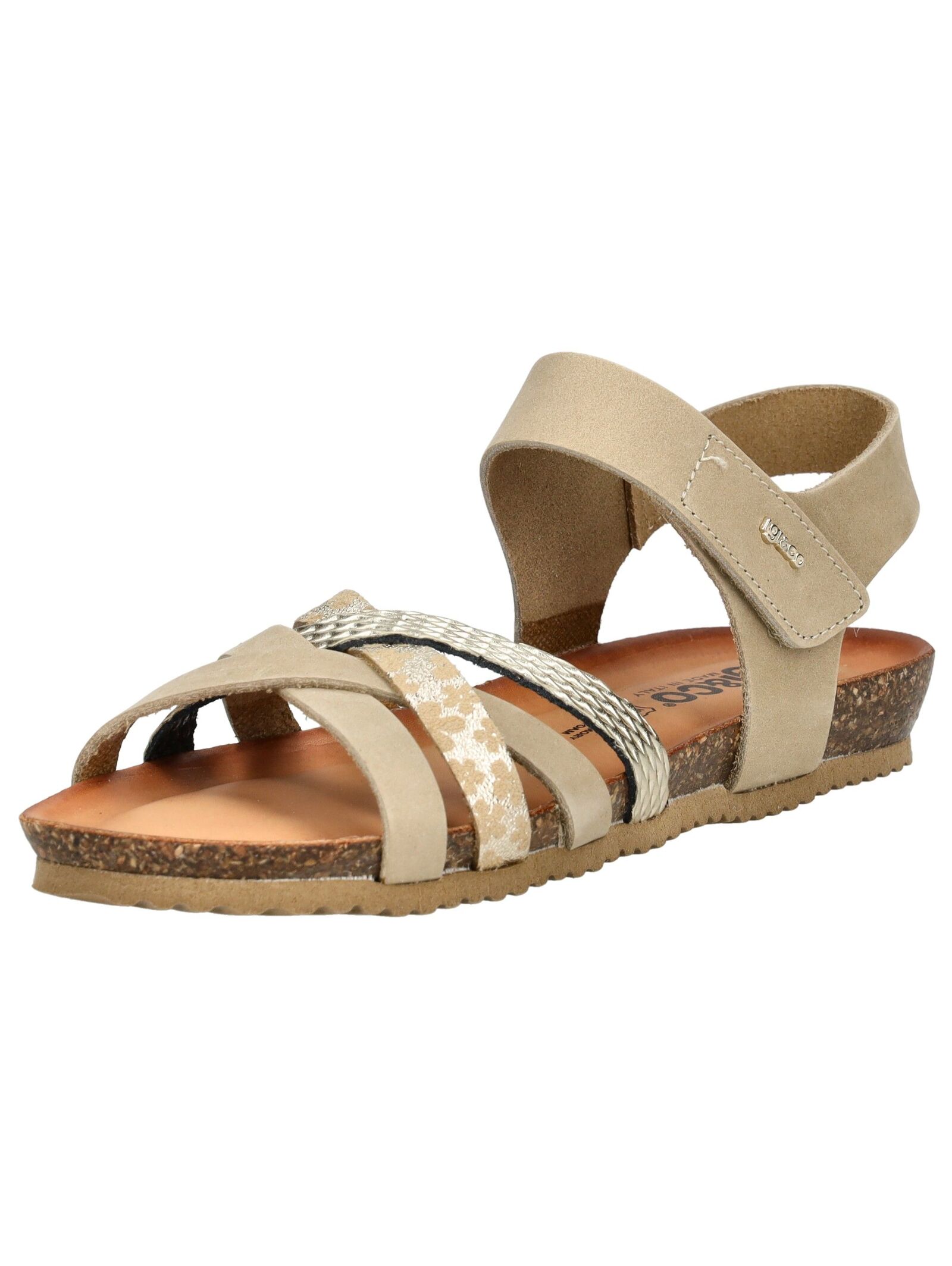 Riemchensandale IGI & CO "IGI & CO Sandalen Nubukleder", Damen, Gr. 37, beige, Nubukleder, Schuhe Riemchensandale