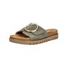 Pantolette TAMARIS "Tamaris Pantoletten Leder", Damen, Gr. 37, grün (sage), Leder, casual, Schuhe