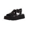 Keilsandalette GABOR "Gabor Sandalen Leder", Damen, Gr. 40,5, schwarz, Leder, casual, Schuhe