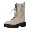Schnürstiefelette GEOX "Geox Stiefelette Glattleder", Damen, Gr. 40, beige, Glattleder, casual, Schuhe