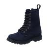 Schnürstiefelette VADO "Vado Stiefelette Leder", Kinder, Gr. 33, blau, Leder, casual, Schuhe