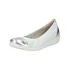 Ballerina CAPRICE "Caprice Ballerinas Leder", Damen, Gr. 38, weiß (weiß, silber), Leder, casual, Schuhe