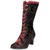 Schnürstiefel LAURA VITA "LAURA VITA Stiefel Leder/Textil", Damen, Gr. 38, rot (wine), Leder, Textil, casual, Schuhe
