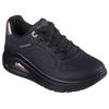 Sneaker SKECHERS "UNO ICON", Damen, Gr. 38, schwarz, Leder, sportlich, Schuhe, Schnürschuh, Freizeitschuh mit Metallic Elementen