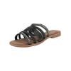 Pantolette LAZAMANI "Lazamani Pantoletten Leder/Textil", Damen, Gr. 39, gold (schwarz, gold), Leder, Textil, casual, Schuhe