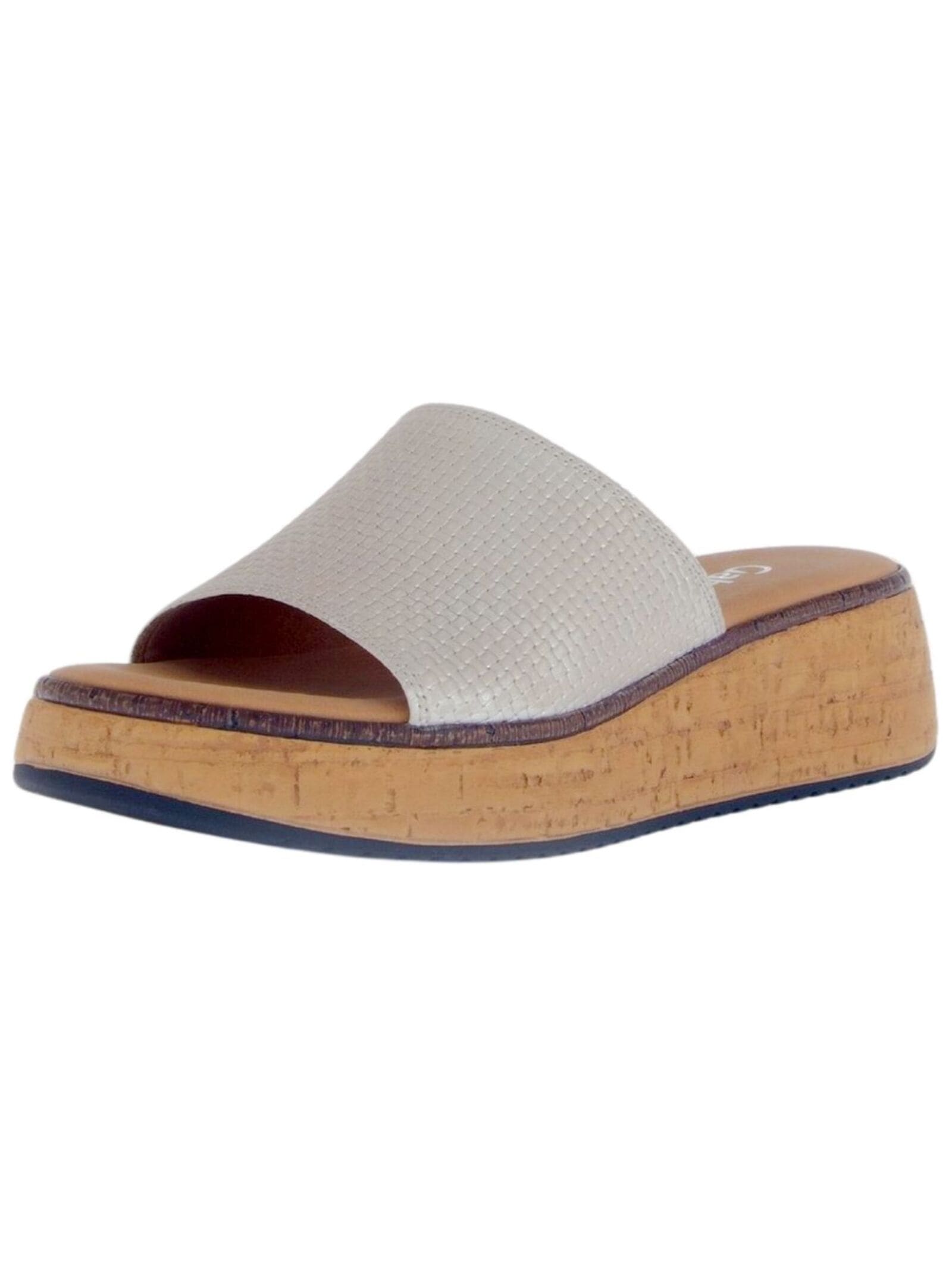 Pantolette GABOR COMFORT "Gabor Comfort Pantoletten Leder", Damen, Gr. 40,5, beige, Leder, Schuhe Pantolette