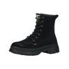 Schnürstiefelette KICKERS "Kickers Stiefelette Leder", Kinder, Gr. 33, schwarz, Leder, casual, Schuhe