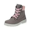 Schnürstiefelette RICOSTA "Ricosta Stiefelette Leder/Textil", Kinder, Gr. 31, grau (graphit), Leder, Textil, casual, Schuhe