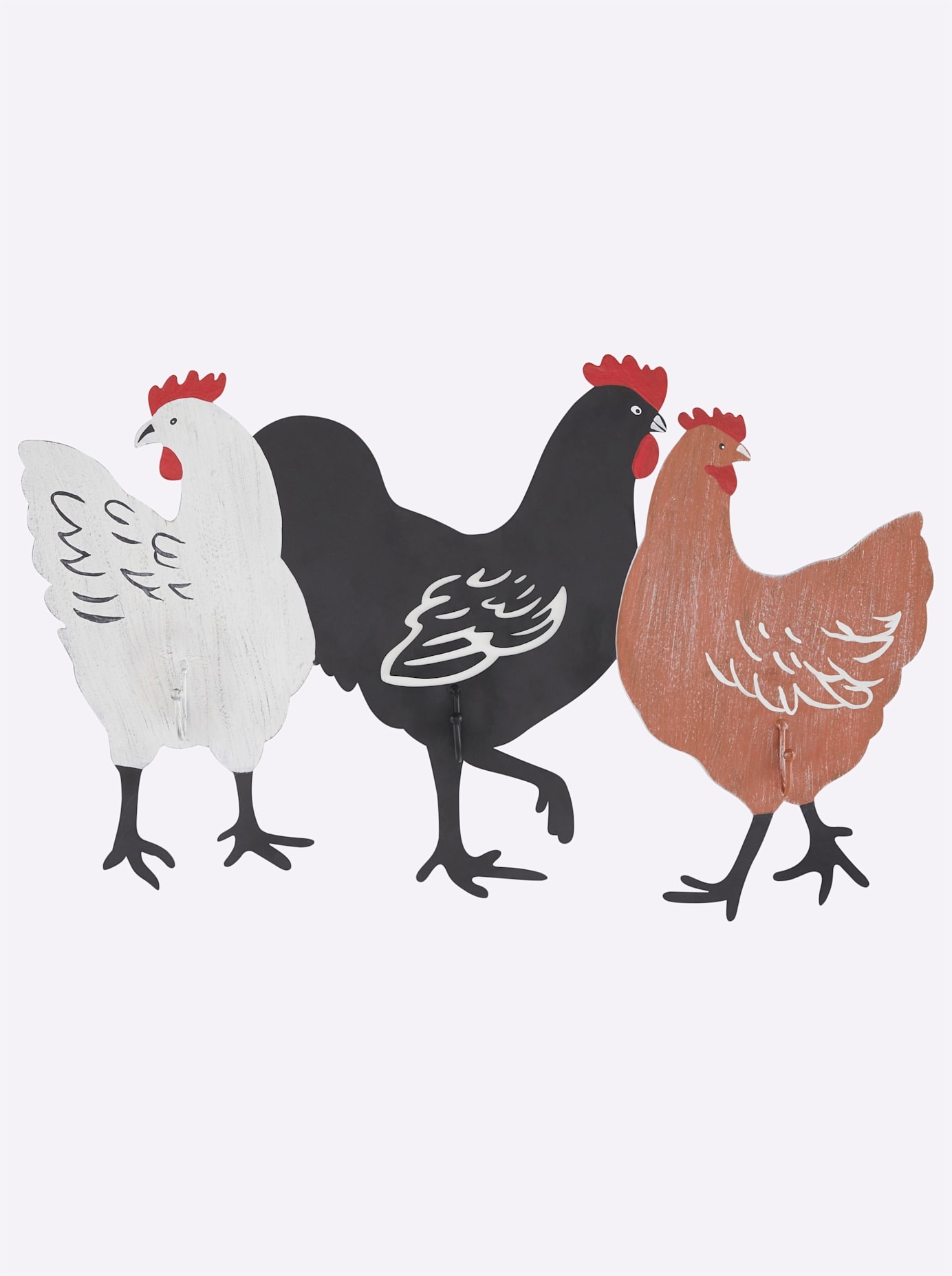 Hakenleiste HEINE HOME, schwarz-weiß (schwarz, weiß), B:60cm H:37cm T:4,5cm, Metall, Hakenleisten