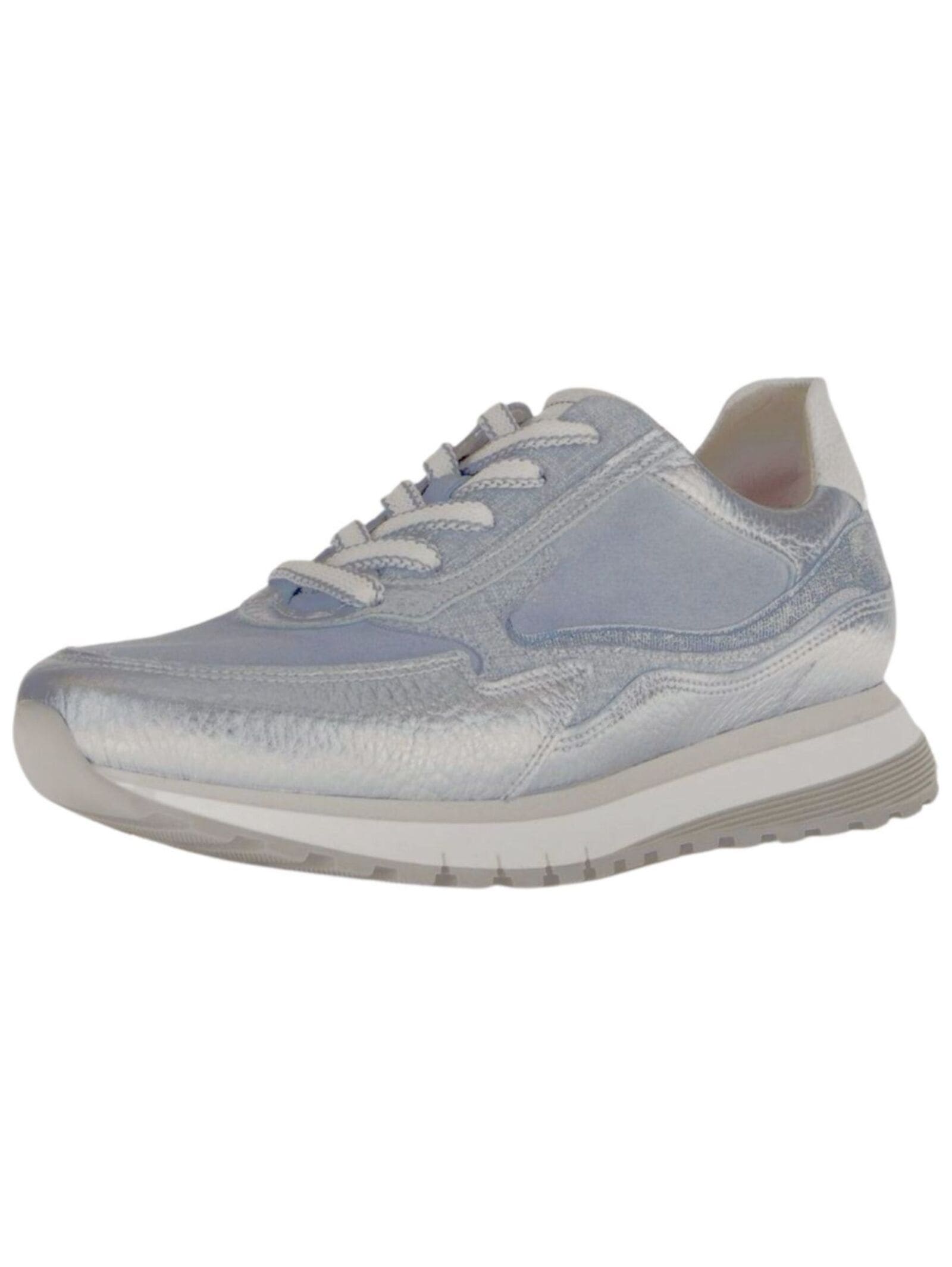 Sneaker GABOR COMFORT "Gabor Comfort Sneaker Leder/Textil", Damen, Gr. 38,5, azur, Leder, Textil, Schuhe Sneaker