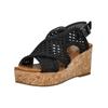 Keilsandalette BLOWFISH "Blowfish Sandalen Lederimitat", Damen, Gr. 41, schwarz, Lederimitat, casual, Schuhe