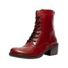 Schnürstiefelette FLY LONDON "Fly London Stiefelette Leder", Damen, Gr. 37, rot, Leder, casual, Schuhe