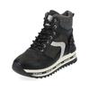 Schnürstiefelette MUSTANG SHOES "Mustang Shoes Stiefelette Lederimitat", Damen, Gr. 38, schwarz, Lederimitat, casual, Schuhe