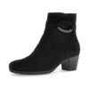 Stiefelette GABOR, Damen, Gr. 44, schwarz, Ziegenveloursleder, unifarben, elegant, Schuhe, Blockabsatz, Businessschuh mit dekorativem Schmuckelement