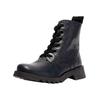 Schnürstiefelette FLY LONDON "Fly London Stiefelette Leder", Damen, Gr. 36, blau (navy), Leder, casual, Schuhe
