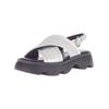 Riemchensandale GABOR COMFORT "Gabor Comfort Sandalen Leder", Damen, Gr. 38,5, silber, Leder, casual, Schuhe