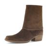 Westernstiefelette GABOR, Damen, Gr. 37, braun (cognac), Veloursleder, unifarben, modisch, Schuhe, Cowboyboots, Westernstiefel mit Best Fitting-Ausstattung