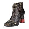 High-Heel-Stiefelette LAURA VITA "LAURA VITA Stiefelette Leder/Textil", Damen, Gr. 38, braun (cafe), Leder, Textil, casual, Schuhe