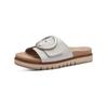 Pantolette TAMARIS "Tamaris Pantoletten Nappaleder", Damen, Gr. 38, weiß, Nappaleder, casual, Schuhe