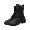 Schnürstiefelette GEOX "Geox Stiefelette Lederimitat", Kinder, Gr. 28, gold (schwarz, gold), Lederimitat, casual, Schuhe
