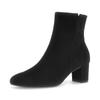 Stiefelette GABOR, Damen, Gr. 43, schwarz, Ziegenveloursleder, unifarben, elegant, Schuhe, Blockabsatz, Businessstiefelette in bequemer Schuhweite G (= weit)