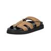 Pantolette PAVEMENT "Pavement Pantoletten Leder", Damen, Gr. 37, grau (taupe), Leder, casual, Schuhe