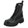 Schnürstiefelette MUSTANG SHOES "Mustang Shoes Stiefelette Leder", Damen, Gr. 38, schwarz, Leder, casual, Schuhe