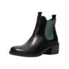 Stiefelette FLY LONDON "Fly London Stiefelette Leder/Textil", Damen, Gr. 39, schwarz (schwarz, grün), Leder, Textil, casual, Schuhe