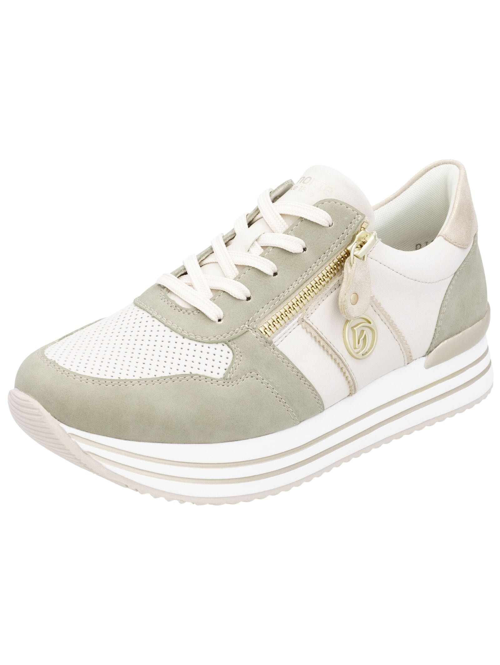 Sneaker REMONTE "Remonte Sneaker Lederimitat", Damen, Gr. 38, weiß (sanftes weiß), Lederimitat, Casual, Schuhe