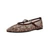Riemchenballerina STEVE MADDEN "STEVE MADDEN Ballerinas Textil", Damen, Gr. 37, braun (leopard), Textil, casual, Schuhe