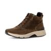 Keilsneaker GABOR ROLLINGSOFT, Damen, Gr. 42, braun (cognac, leo), Veloursleder, Glattleder, unifarben mit Farbeinsatz, sportlich, Schuhe, Freizeitschuh, Schnürschuh, Schnürboots mit herausnehmbarem Fußbett