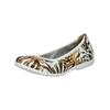 Ballerina CAPRICE "Caprice Ballerinas Leder", Damen, Gr. 37, braun (weiß, braun), Leder, casual, Schuhe