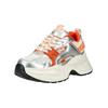 Sneaker BUFFALO "Buffalo Sneaker Lederimitat/Mesh", Damen, Gr. 39, orange (beige, orange), Lederimitat, Textil, casual, Schuhe