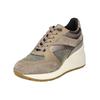 Sneaker GEOX "Geox Sneaker Leder", Damen, Gr. 39, grau (taupe), Leder, casual, Schuhe
