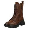 Schnürstiefelette MUSTANG SHOES "Mustang Shoes Stiefelette Lederimitat", Damen, Gr. 38, braun (cognac), Lederimitat, casual, Schuhe