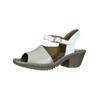 Riemchensandale FLY LONDON "Fly London Sandalen Leder", Damen, Gr. 37, weiß (silber, weiß), Leder, casual, Schuhe