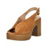 Peeptoepumps NERO GIARDINI "Nero Giardini Pumps Veloursleder", Damen, Gr. 37, braun (tabacco), Veloursleder, elegant, Schuhe