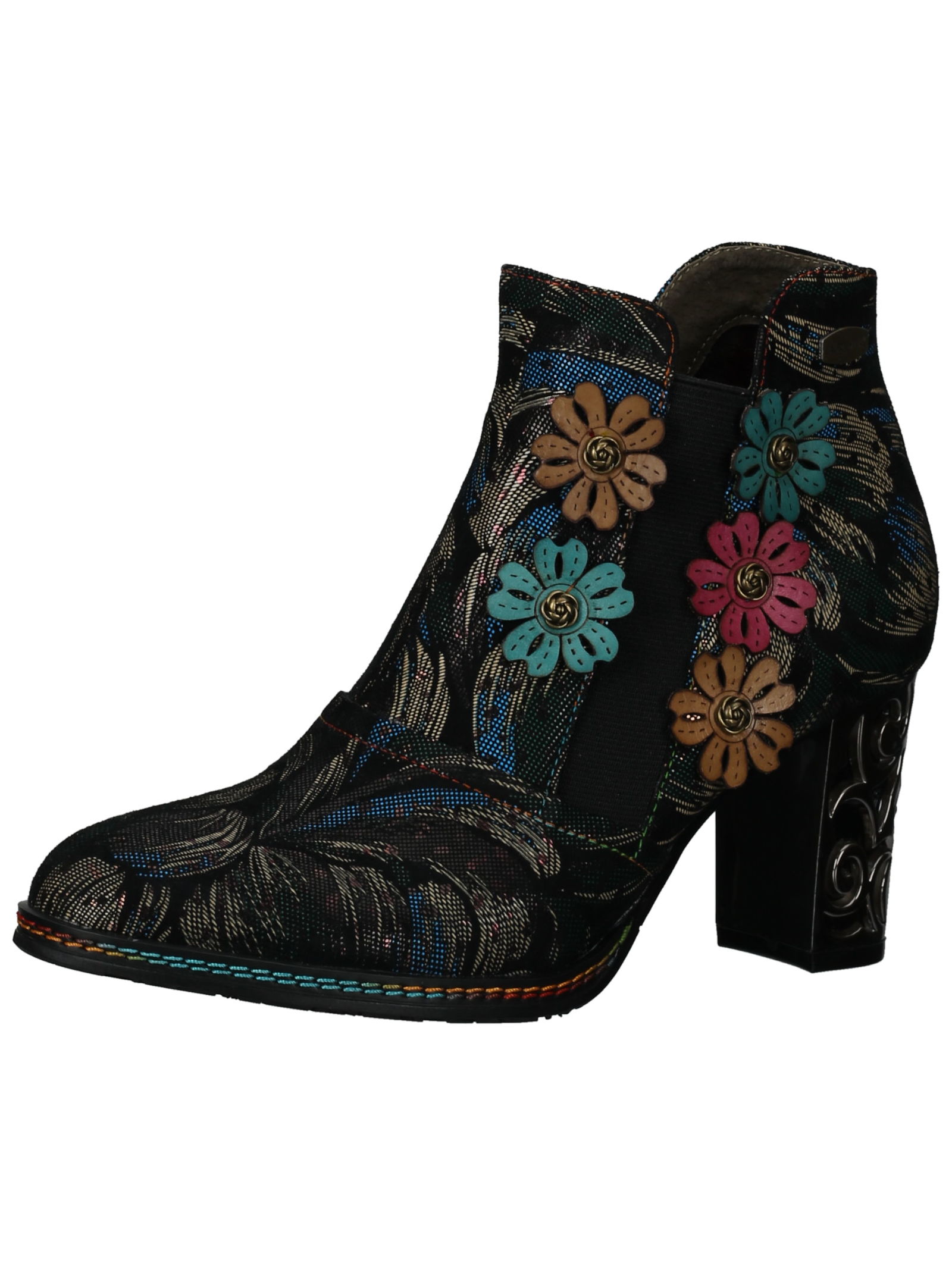 Stiefelette LAURA VITA "LAURA VITA Stiefelette Leder", Damen, Gr. 40, bunt (blau, multi), Leder, Casual, Schuhe