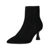Stiefelette HÖGL "Högl Stiefelette Veloursleder", Damen, Gr. 38, schwarz, Veloursleder, elegant, Schuhe