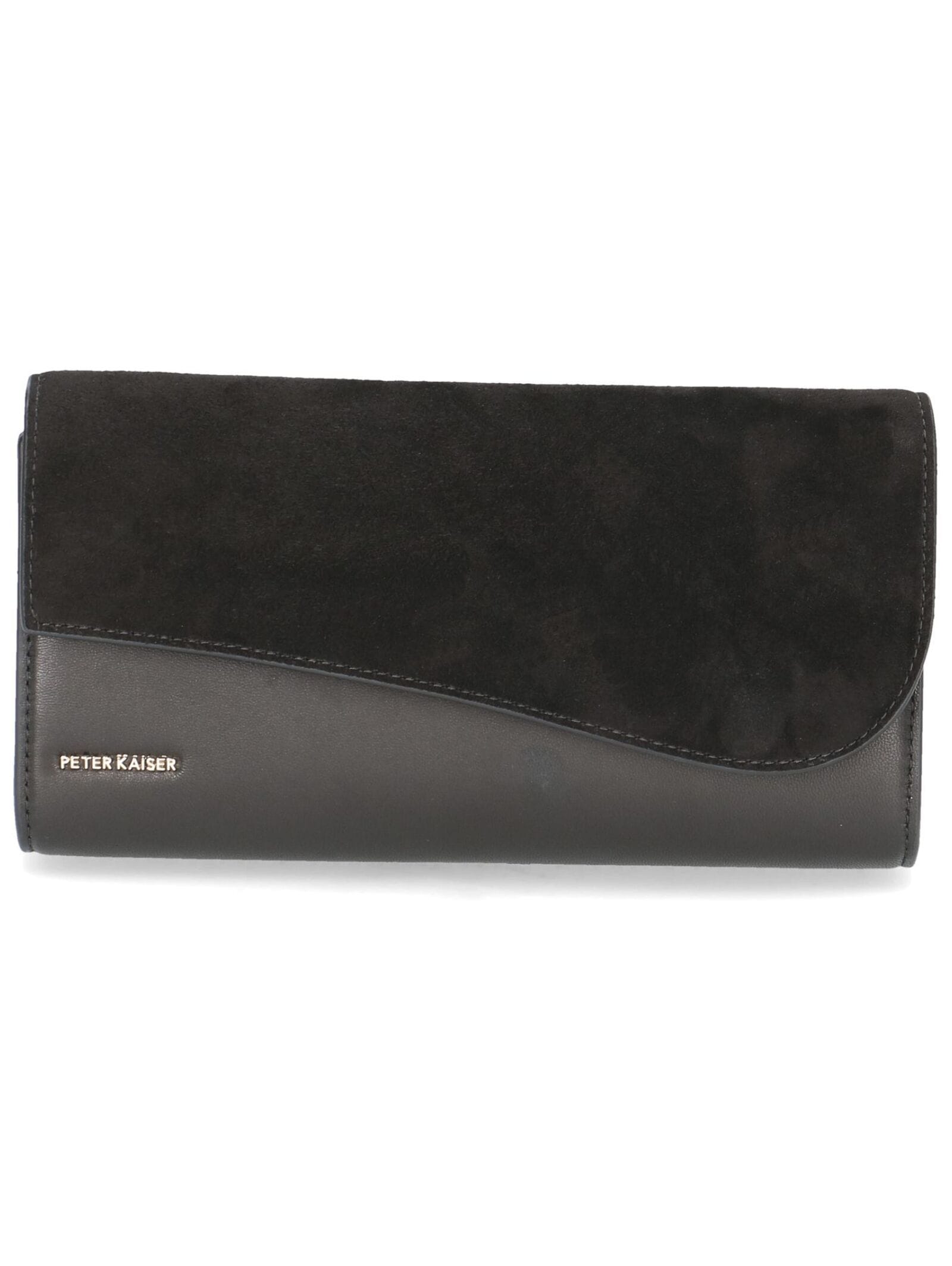 Clutch PETER KAISER "Peter Kaiser Taschen Veloursleder", Damen, Gr. onesize, schwarz, Veloursleder, Taschen